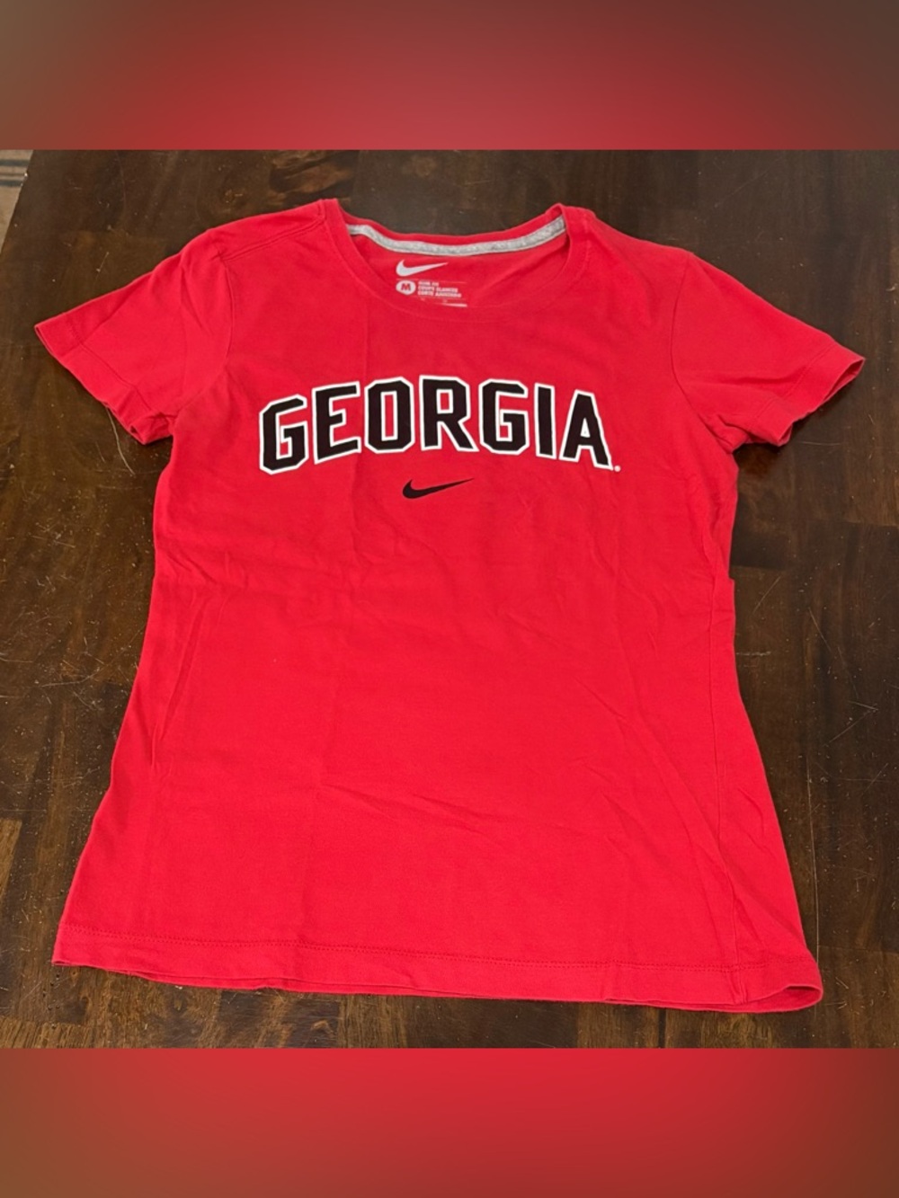 Nike University of Georgia Bulldogs Red Slim Fit T-Shirt Women's Size M